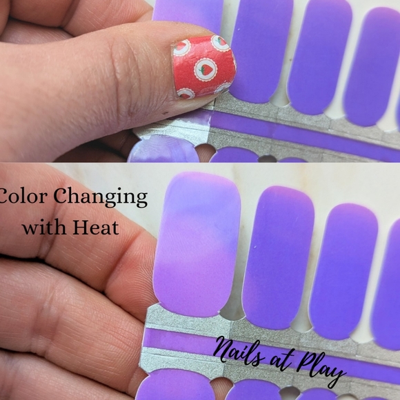 5 for $15 Nail Wraps- Color Change Purple to Pink - Picture 2 of 4